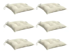 Clicnbuy Ropa De Casa-Cojines sillas de jardín 6 unidades tela Oxford 50x50x7 cm Crema