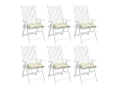 Clicnbuy Ropa De Casa-Cojines sillas de jardín 6 unidades tela Oxford 50x50x7 cm Crema