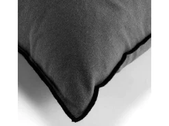 Douceur d'intérieur Cojín con overlock de algodón reciclado Gris antracita New
