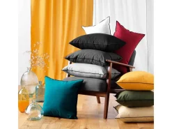 Best Douceur d'intérieur Cojín con overlock de algodón reciclado Rojo