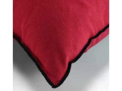Best Douceur d'intérieur Cojín con overlock de algodón reciclado Rojo