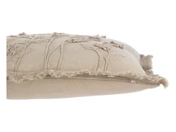 New J-Line Cojín cuadrado con bordado en algodón 52 x 52 x 15 cm Gris