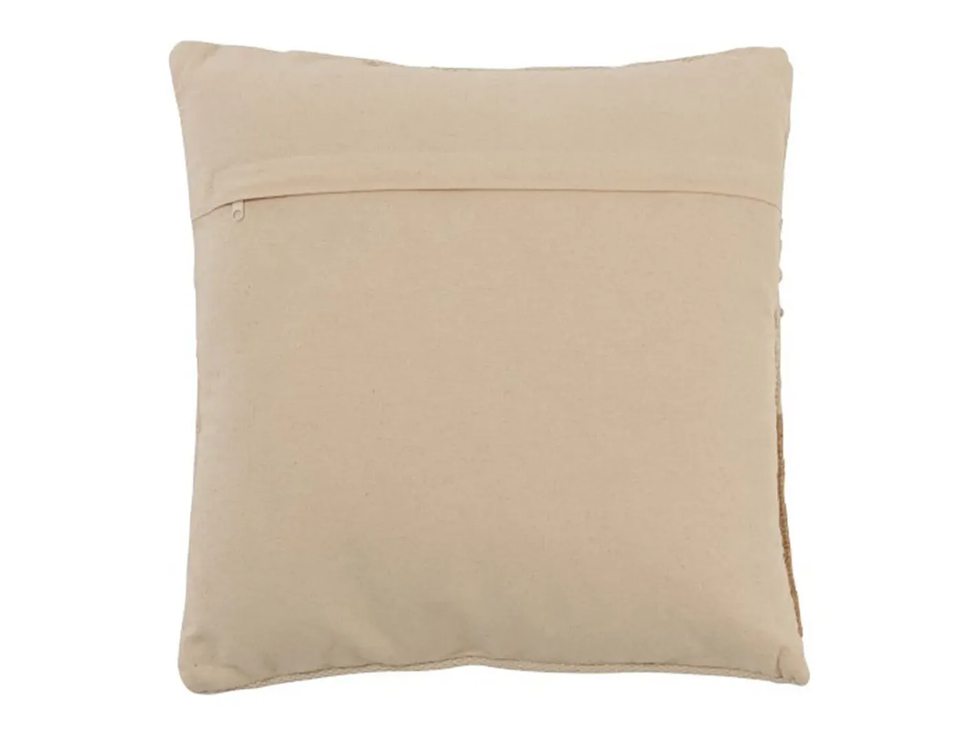 J-Line Ropa De Casa-Cojín cuadrado con flecos de algodón 44 x 44 cm Beige