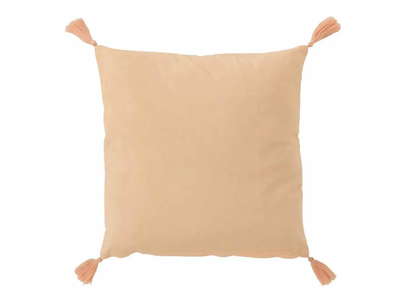 Outlet J-Line Cojín cuadrado con motivos y borlas de algodón naranja 49x49cm Rosa
