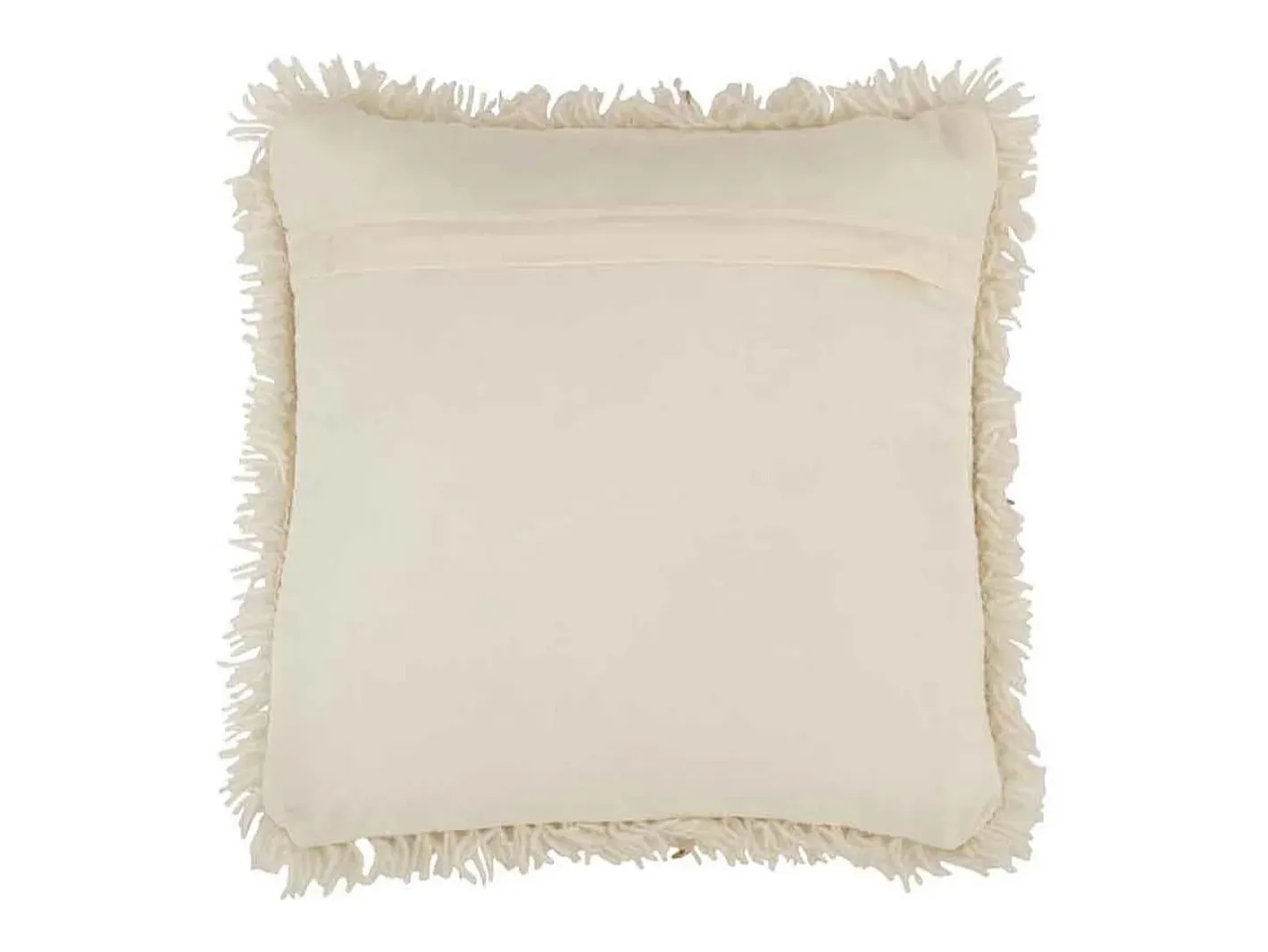 J-Line Ropa De Casa-Cojín cuadrado de algodón y dorado, 47 x 47 cm. Blanco