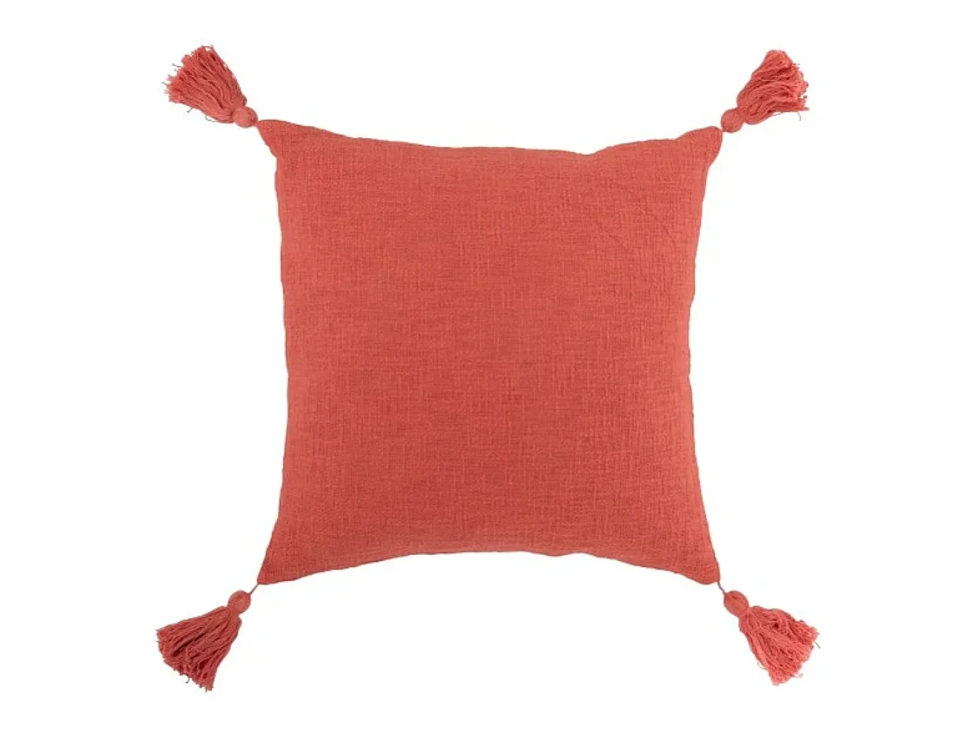 Sale J-Line Cojín cuadrado de algodón tejido a ganchillo, 45 x 45 cm. Rosa