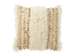Online J-Line Cojín cuadrado de poliéster 45x45x12 cm Beige