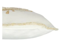 J-Line Cojín cuadrado de tela blanca 45 x 45 x 3,75 cm Blanco Sale