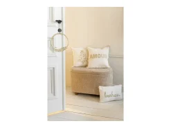 Sale J-Line Cojín cuadrado de tela blanca 45 x 45 x 3,75 cm Blanco