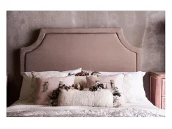 Les Tendances Ropa De Casa-Cojín cuadrado Djamelia shabby chic de algodón y poliéster Rosa