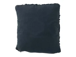 J-Line Cojín cuadrado estilo macramé de algodón marino 45 x 45 cm Azul Hot