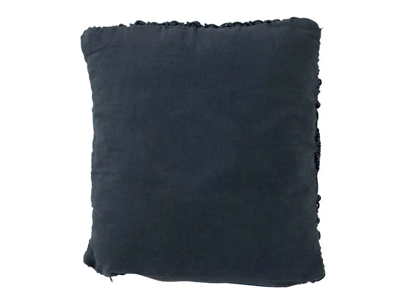 J-Line Cojín cuadrado estilo macramé de algodón marino 45 x 45 cm Azul Hot