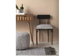 Ropa De Casa-Cojín cuero y algodón 45x45 cm Gris