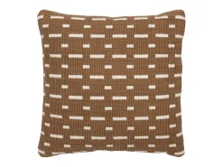 J-Line Cojín de Exterior en Poliéster Marrón/Blanco 45x45x12 cm Marru00f3n Sale