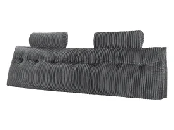 Cojín de Lectura SucceBuy, con 2 Bolsillos Laterales y 2 Reposacabezas, Almohada de Franela Lavable, Soporte Lumbar para Leer, Descansar, Gris