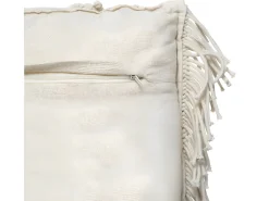 Atmosphera Ropa De Casa-Cojín de macramé con flecos Marfil