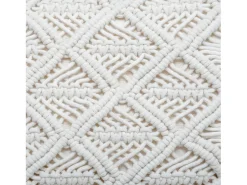 Atmosphera Ropa De Casa-Cojín de macramé con flecos Marfil