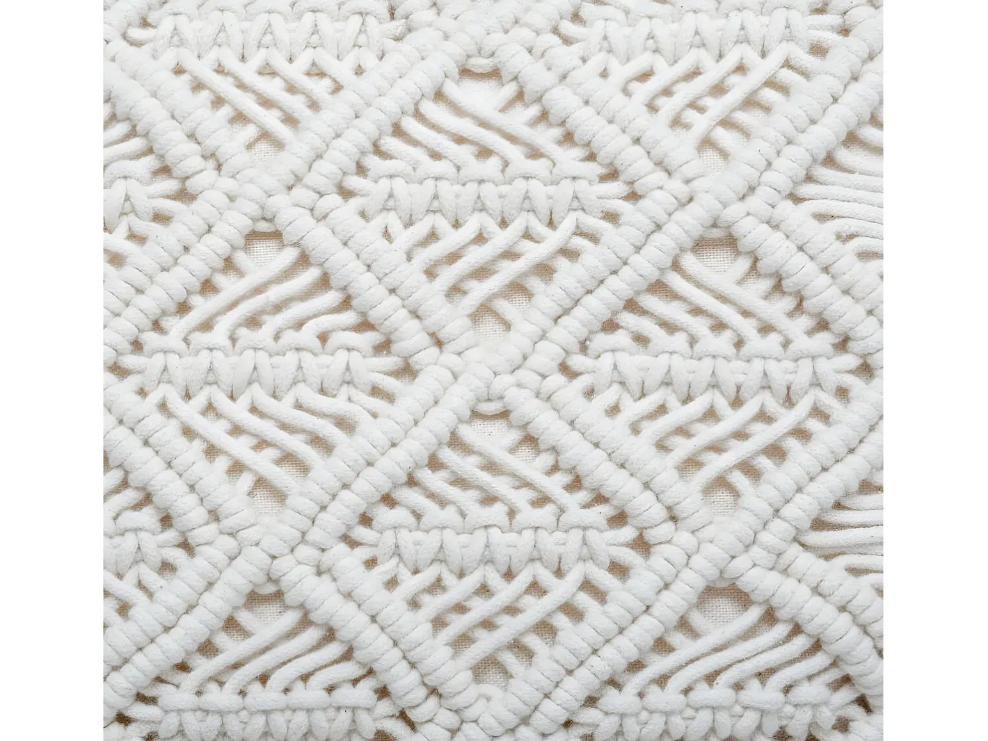 Atmosphera Ropa De Casa-Cojín de macramé con flecos Marfil
