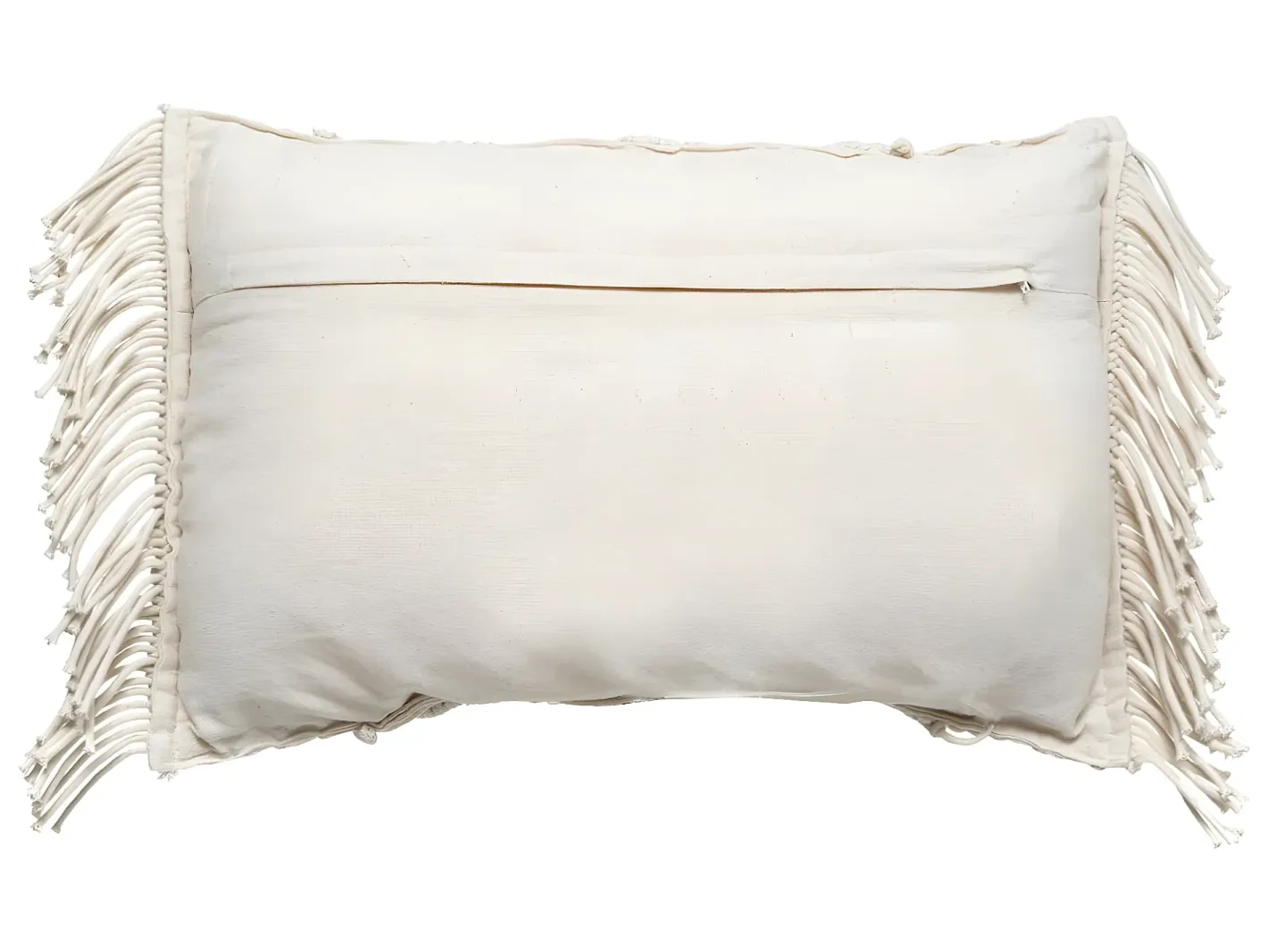 Atmosphera Ropa De Casa-Cojín de macramé con flecos Marfil