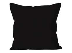 Soleil d'ocre Cojín de microfibra lavado 60x60 cm BOHEME Negro Outlet