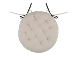 Cojín de silla redondo y bicolor 38 x 38 cm Negro / Beige Outlet