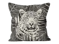 Sale Soleil d'ocre Cojín deco de algodón puro 40x40 cm SAFARI Gris antracita