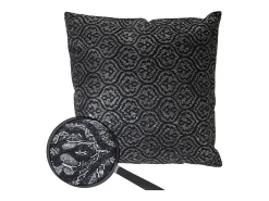 MCW Ropa De Casa-Cojín decorativo barroco Negro / Plateado