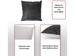MCW Ropa De Casa-Cojín decorativo barroco Negro / Plateado