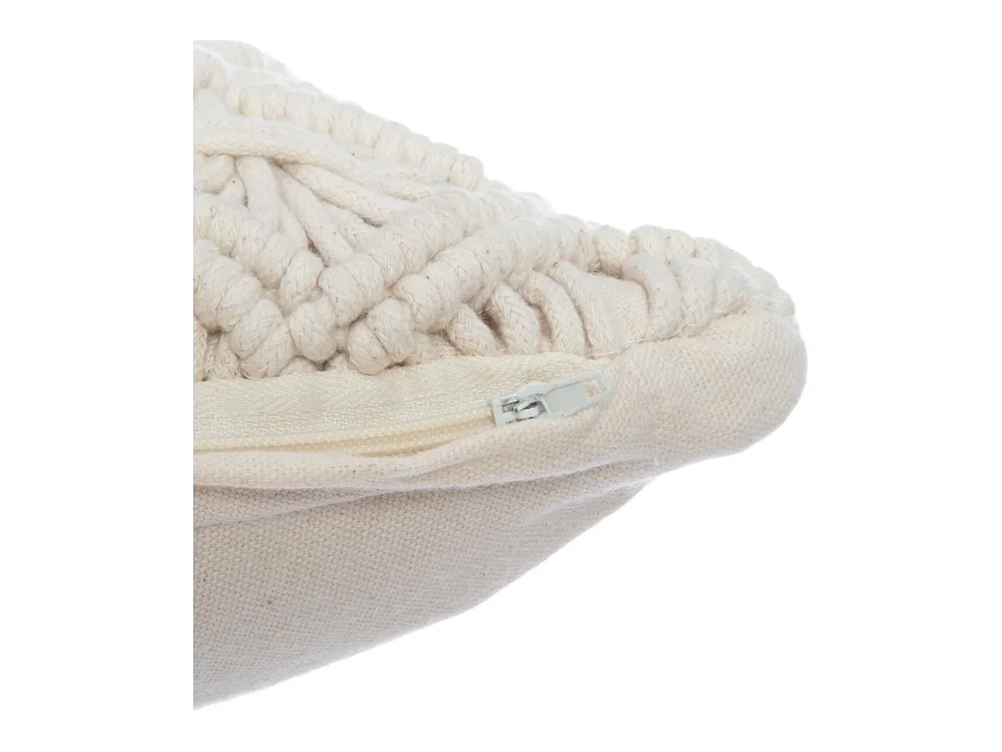 Atmosphera Ropa De Casa-Cojín desenfundable de macramé Beige