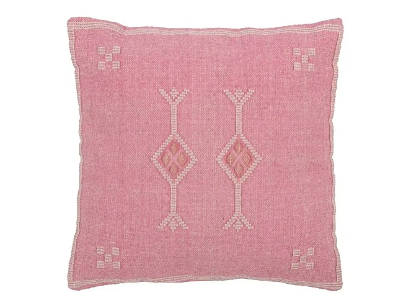 J-Line Cojín diamantes+flechas en algodón 45x15x45 cm Rosa Best
