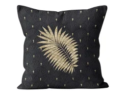 Soleil d'ocre Cojín estampado de puro algodón 45x45 cm ELEGANCE, por Gris Clearance
