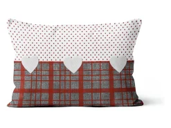 Soleil d'ocre Cojín extraíble de algodón puro 32x50 cm LOVE Rojo Best