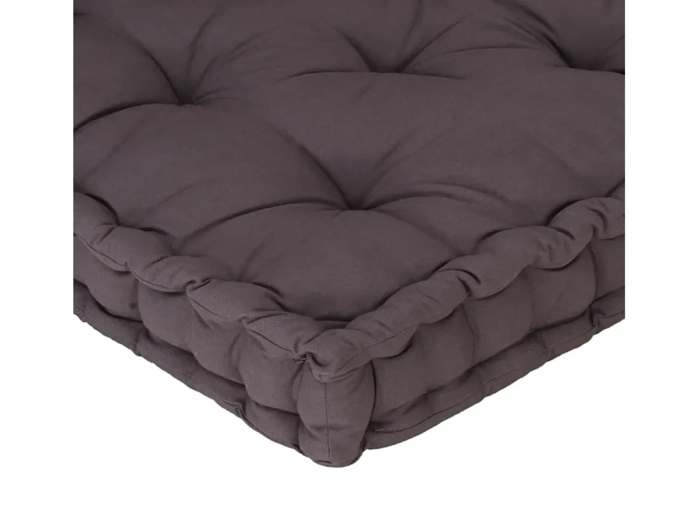 Clicnbuy Ropa De Casa-Cojín para palés algodón 120x80x10 cm Gris antracita