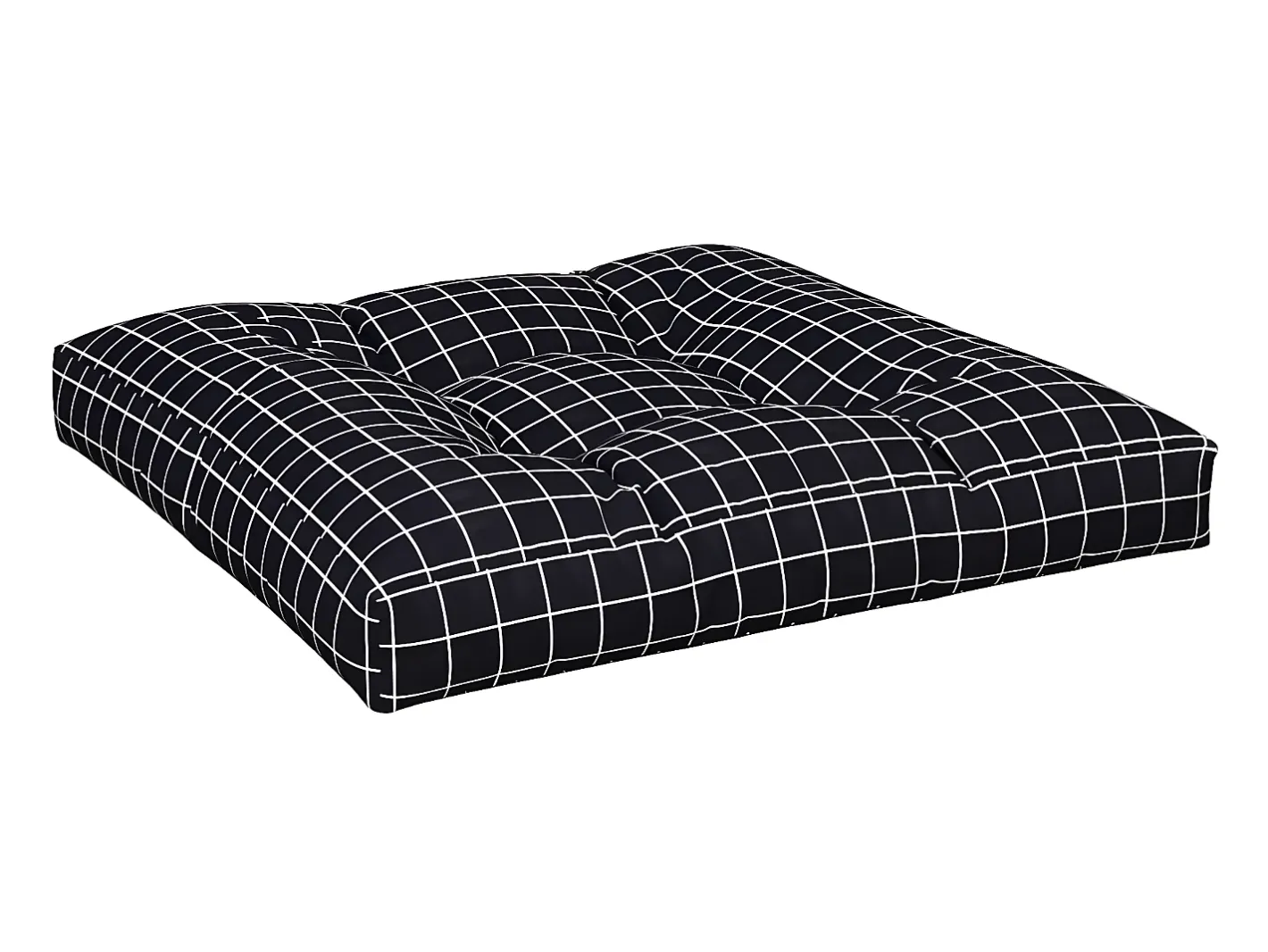 Sale Cojín para palés tela a cuadros negro 80x80x12 cm ES991419 Multicolor