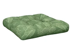 Ropa De Casa-Cojín para palés tela estampado de hojas 60x60x12 cm ES157560 Verde