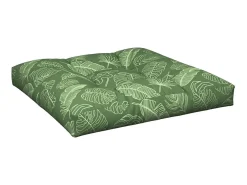 New Cojín para palés tela estampado de hojas 80x80x12 cm ES989658 Verde