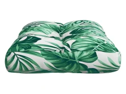 Clearance Clicnbuy Cojín para palés tela estampado de hojas 60x40x12 cm Verde