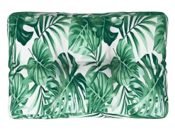 Clearance Clicnbuy Cojín para palés tela estampado de hojas 60x40x12 cm Verde