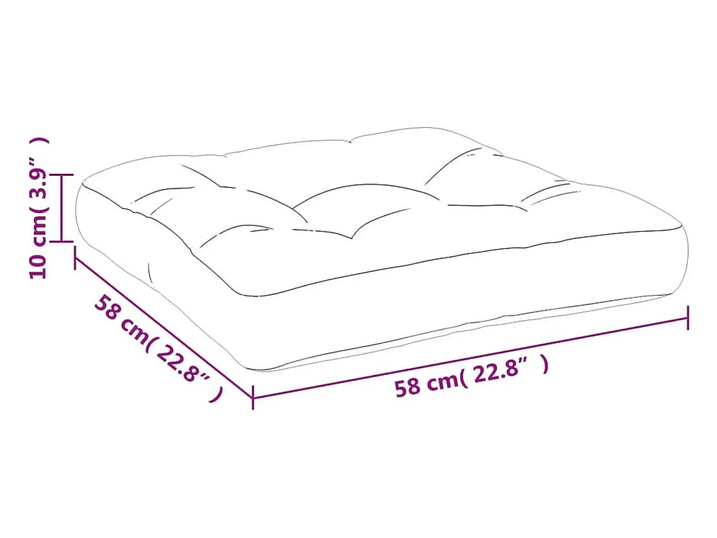 Clicnbuy Ropa De Casa-Cojín para palés tela Oxford turquesa 58x58x10 cm Azul turquesa