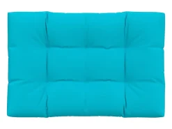 Clicnbuy Cojín para palés tela turquesa 120x80x12 cm Azul turquesa