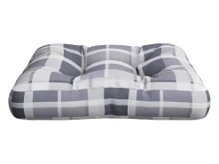 Clicnbuy Cojín para sofá de palets de tela a cuadros 60x60x12 cm Gris Sale