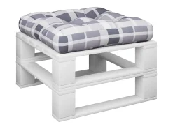 Clicnbuy Cojín para sofá de palets de tela a cuadros 60x60x12 cm Gris Sale