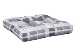 Clicnbuy Cojín para sofá de palets de tela a cuadros 60x60x12 cm Gris Sale