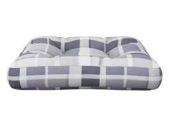 Clicnbuy Cojín para sofá de palets de tela a cuadros 60x60x12 cm Gris Sale