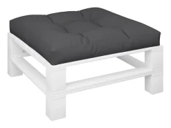 Clicnbuy Ropa De Casa-Cojín para sofá de palets de tela 70x70x12 cm Negro