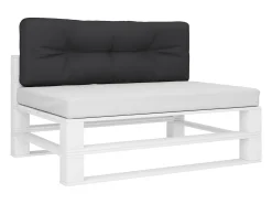 Cojín para sofá de palets de tela 120x40x12 cm ES714555 Negro Discount