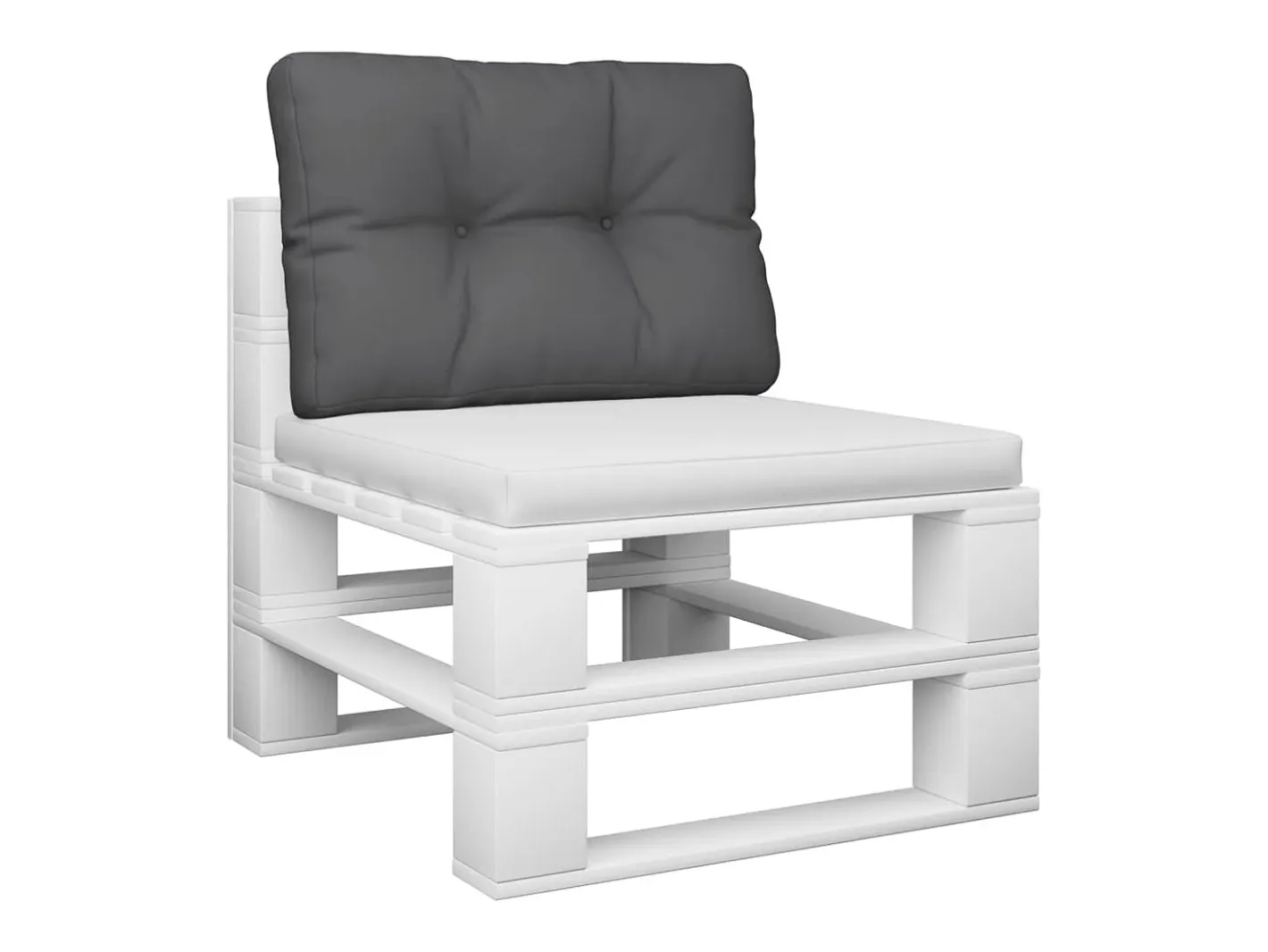 Clicnbuy Ropa De Casa-Cojín para sofá de palets de tela gria antracita 60x40x12 cm Gris antracita