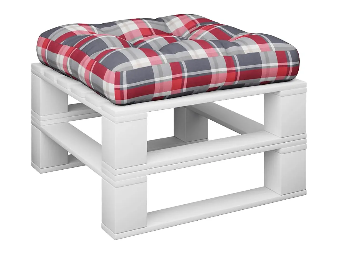 Clicnbuy Cojín para sofá de palets de tela a cuadros rojos Multicolor Online