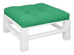Clicnbuy Ropa De Casa-Cojín para sofá de palets de tela 70x70x12 cm Verde