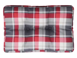 Clicnbuy Ropa De Casa-Cojín para sofá de palets tela a cuadros 60x40x12 cm Rojo